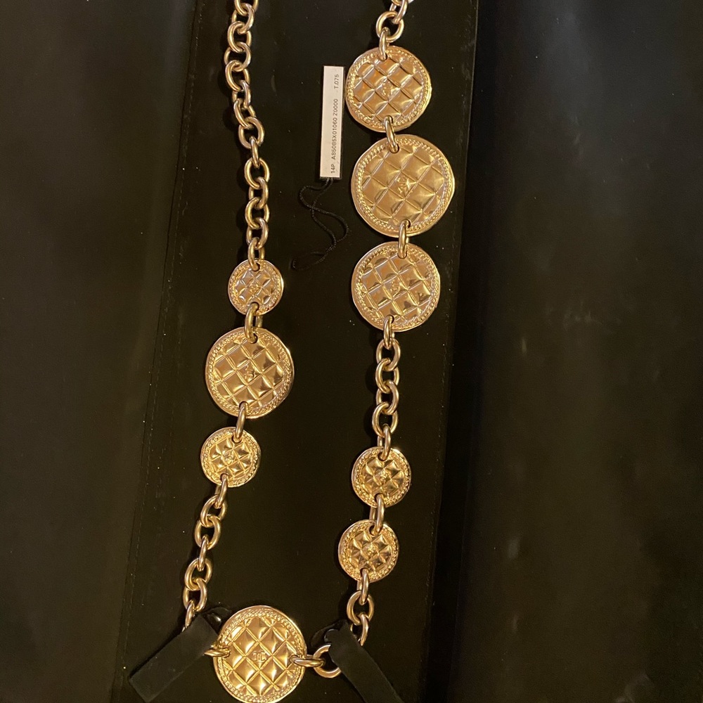 Gold Chanel coin belt